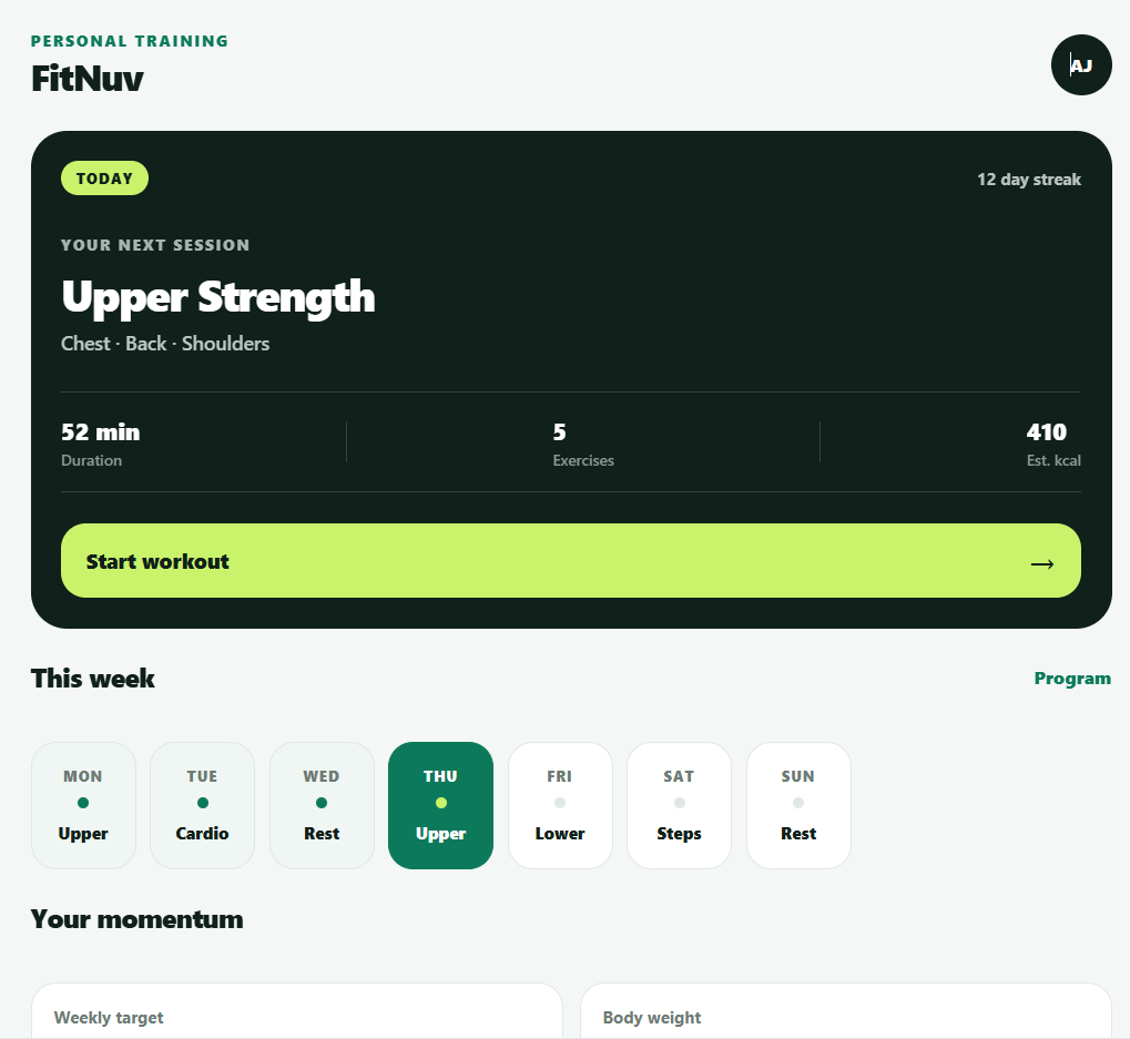 FitNuv Pro project screenshot